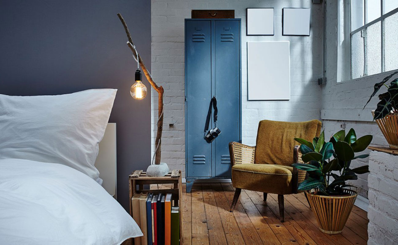 New Basic Bedroom with a dark wall