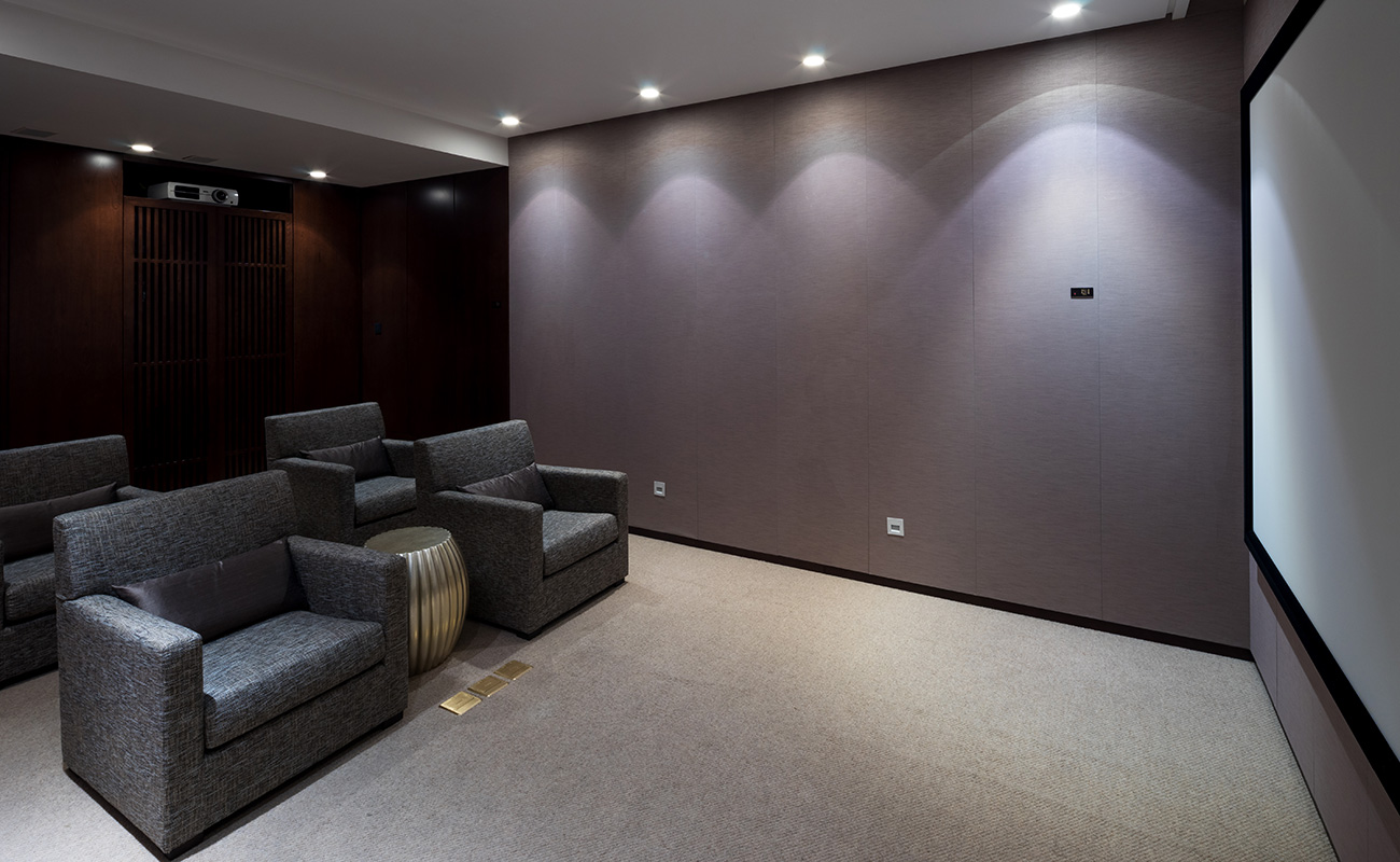 Interior of modern home theatre 