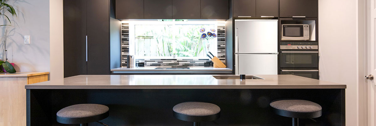 panoramic image of kitchen island