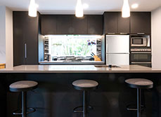 panoramic image of kitchen island