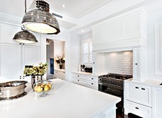 A lightening luxury kitchen with sculleries