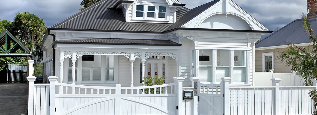 Traditional villa freshly painted white.