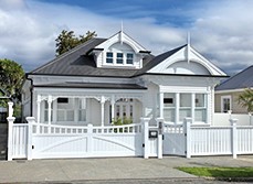 Traditional villa freshly painted white.
