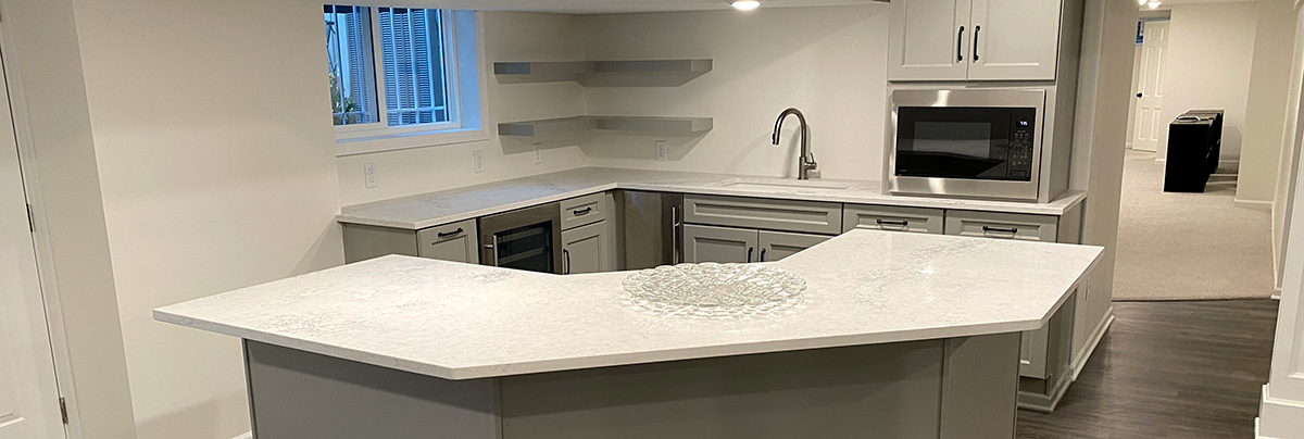 Remodelling this basement has completely renewed its tired interiors, transforming it into a contemporary dream for entertaining.