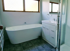 new bathroom with freestanding tub