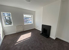 Living room with fresh plaster and original features