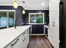 This stylish kitchen transformation in Wellington combines several exciting features to create a fresh new look.