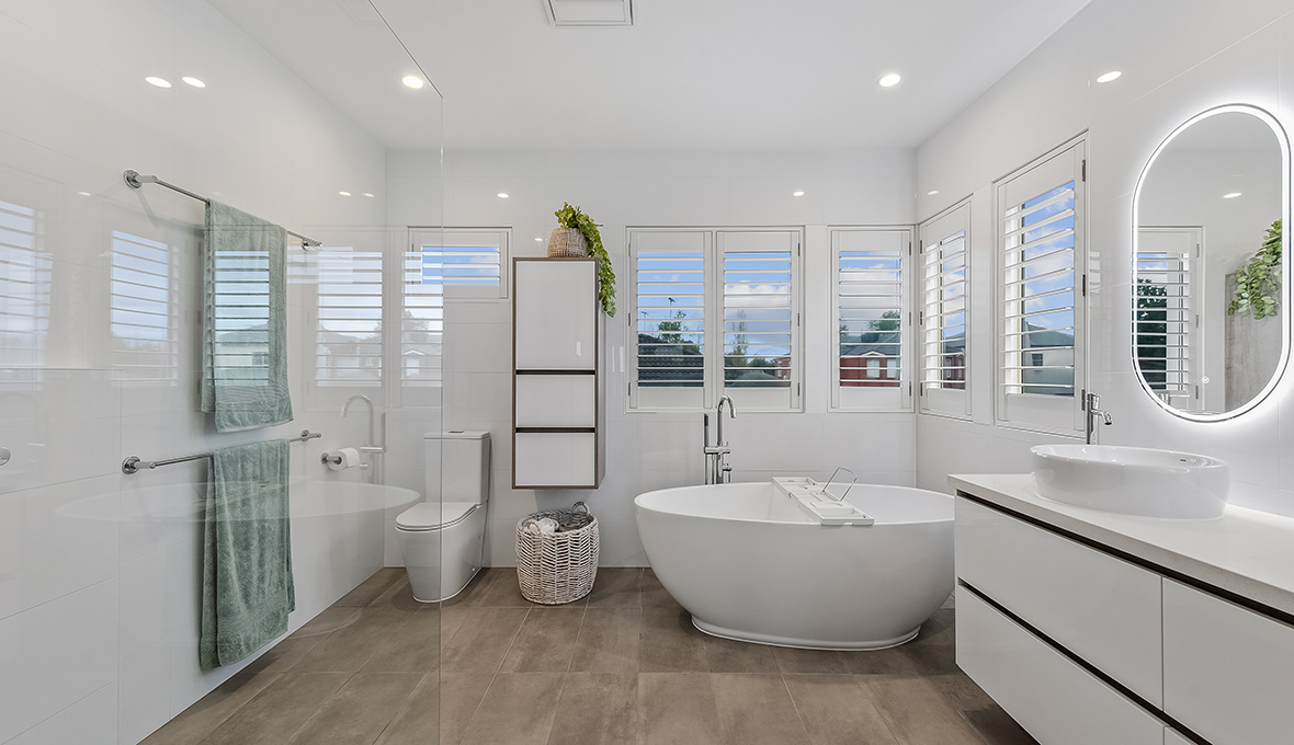 large bath in renovated bathroom
