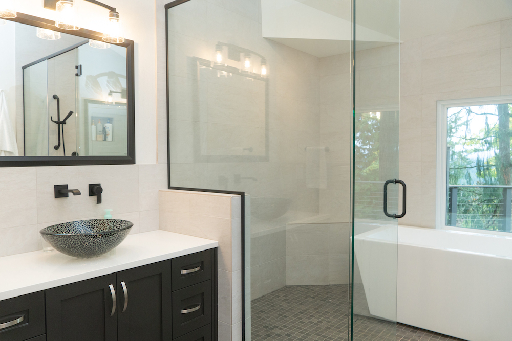 modern master bathroom