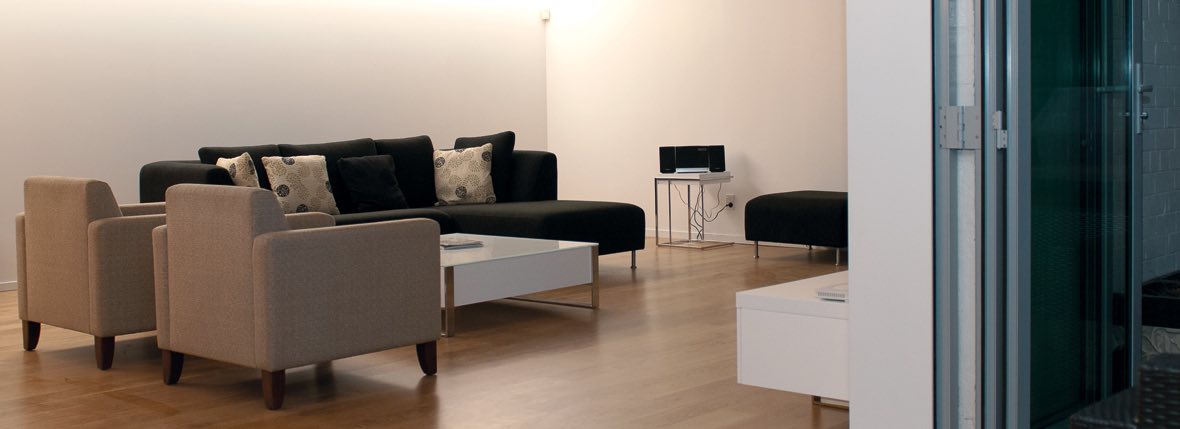 Basement conversion with white colour palette