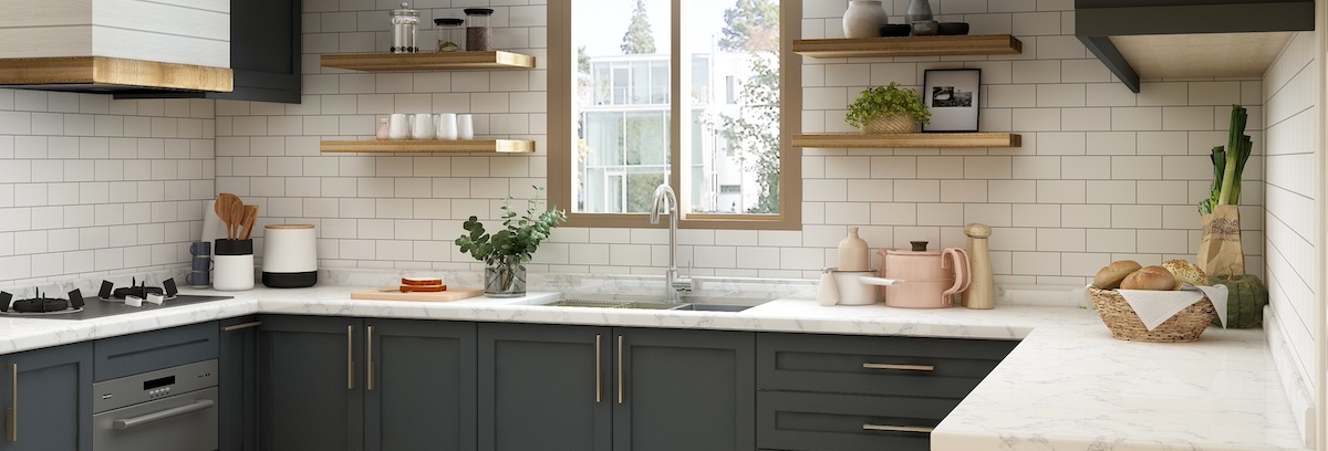 Blue farmhouse kitchen