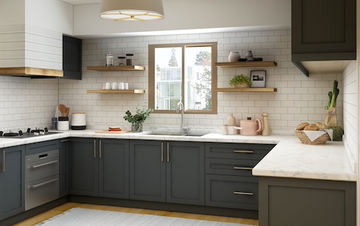 Blue farmhouse kitchen