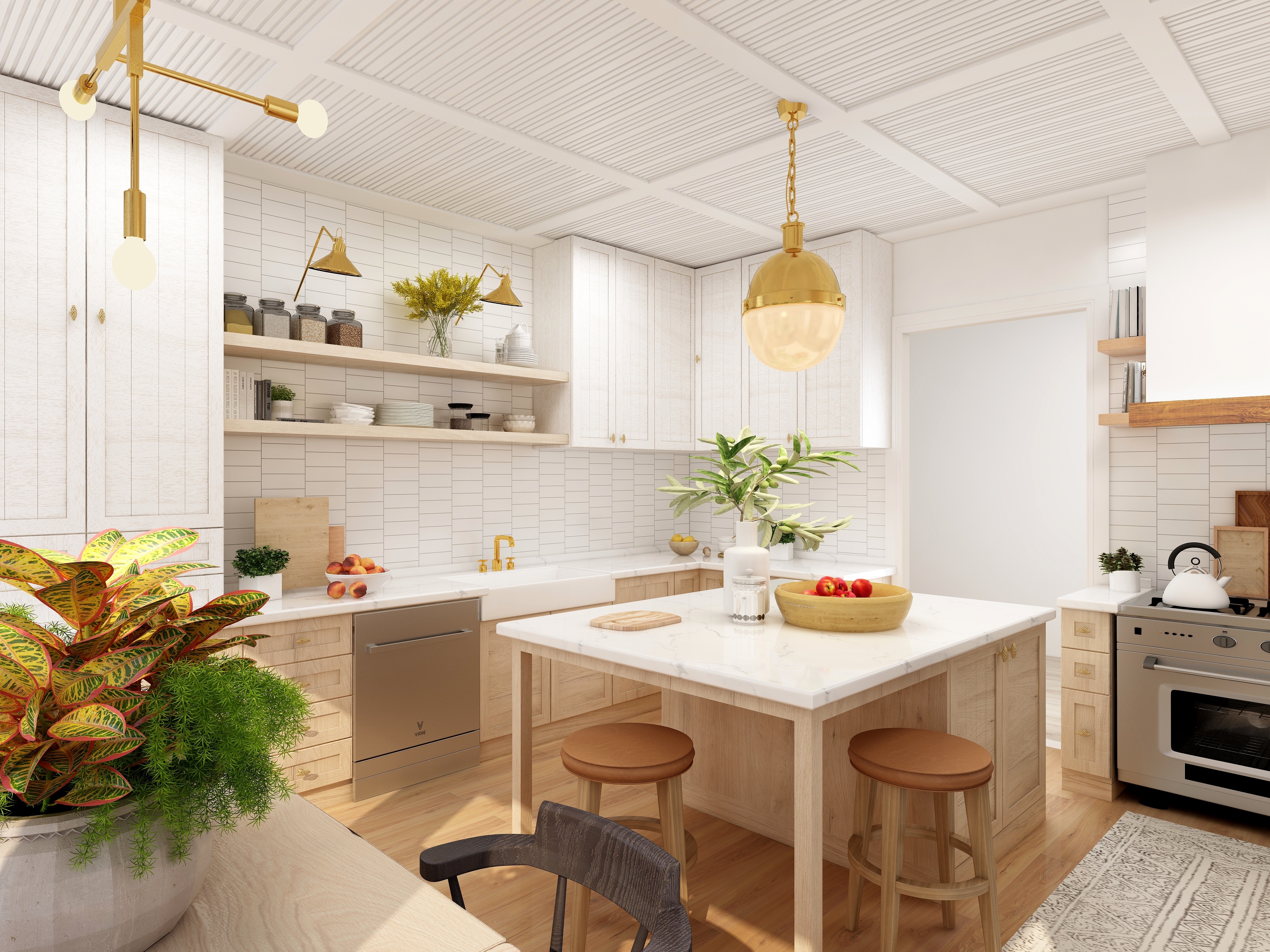 Kitchen with traditionla elements