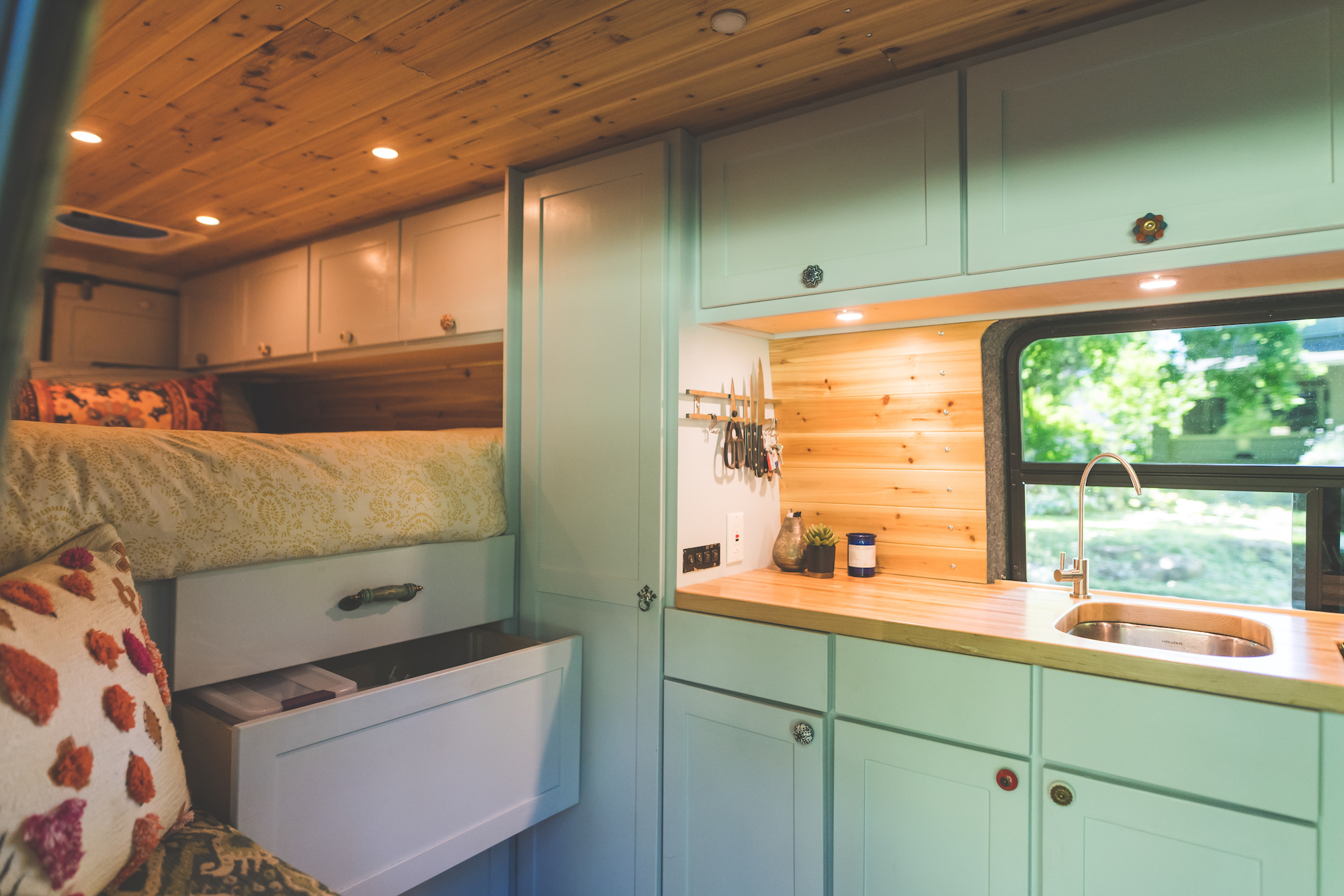 Interior of small unit, bunk beds