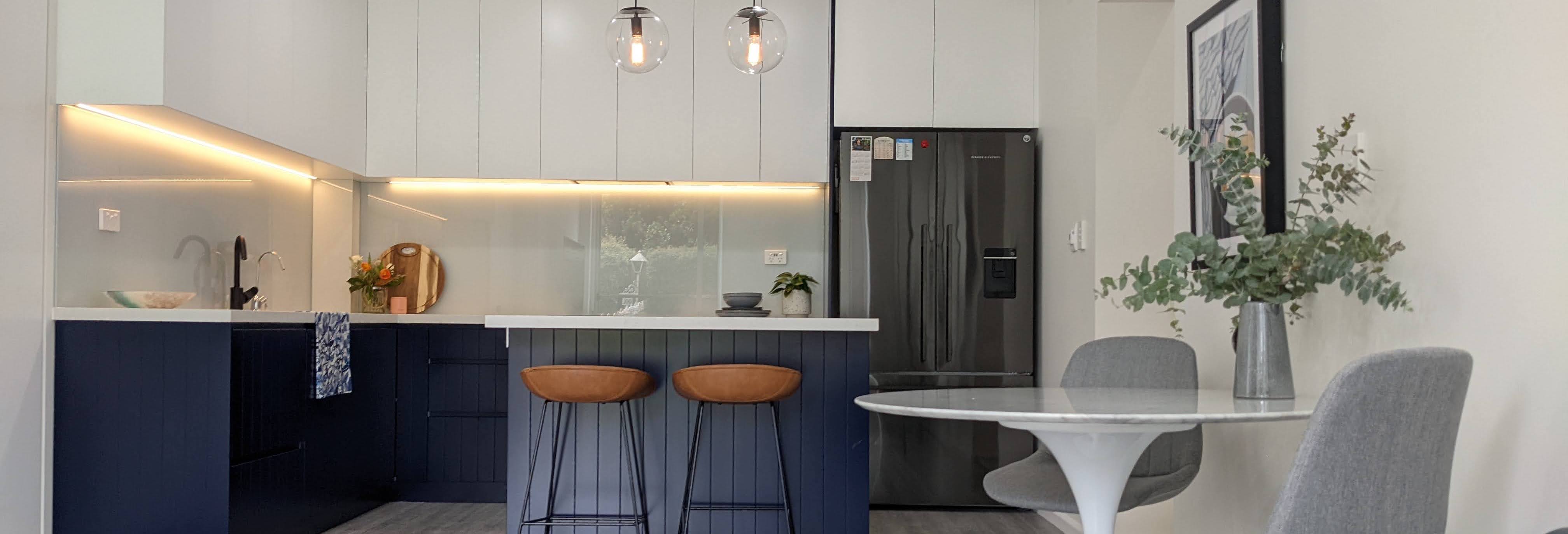 Kitchen and dining room with Navy colour palette