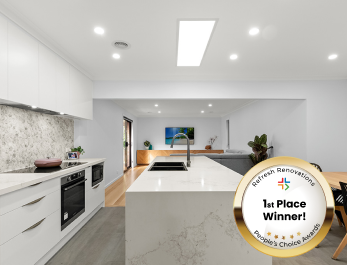 Winning project with a open-plan kitchen and dining room